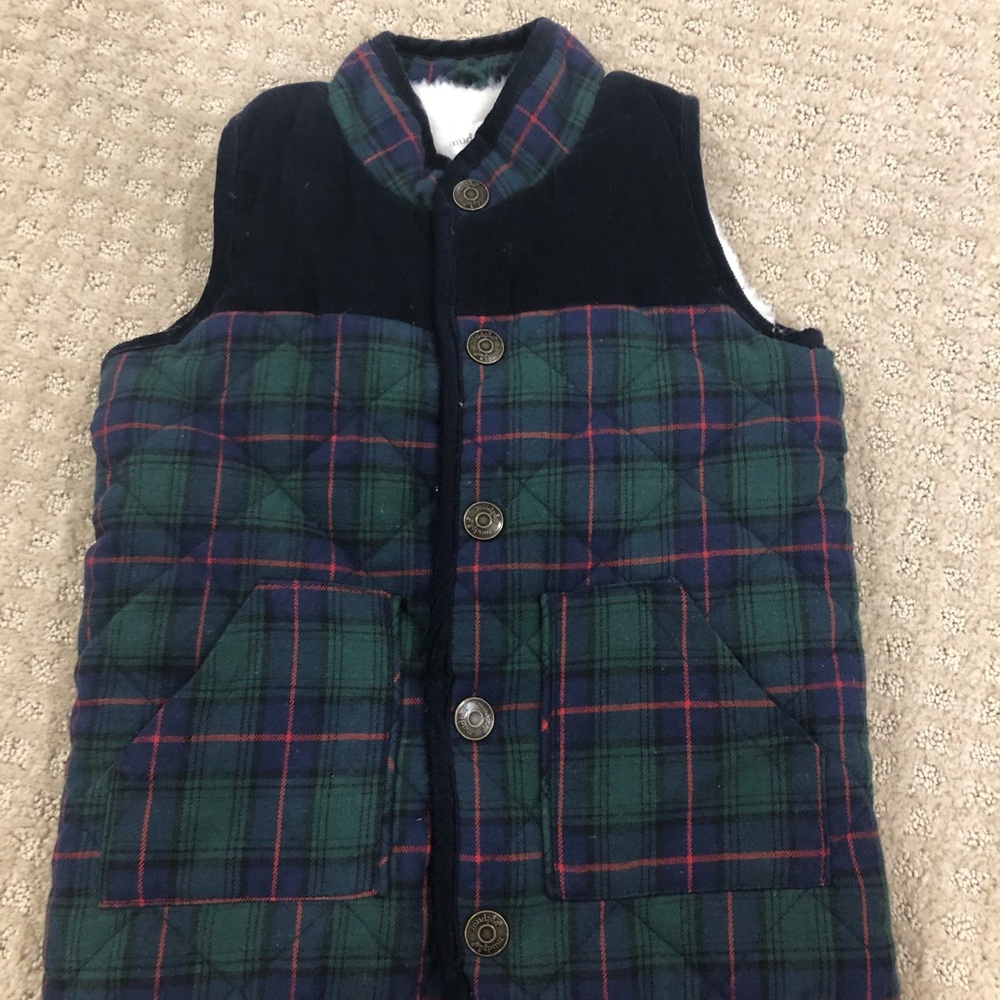 Mud Pie Plaid Sherpa Lined Vest